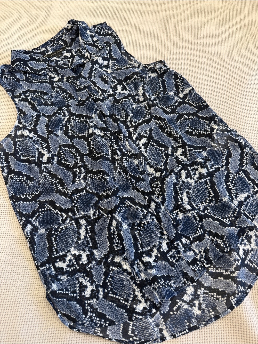Banana Republic Navy and Black Snake-Print Top